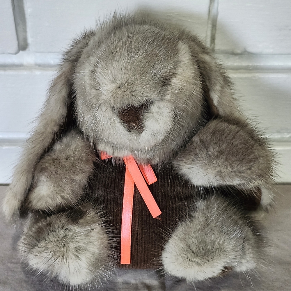 Plush Bunny with Pink Ribbon